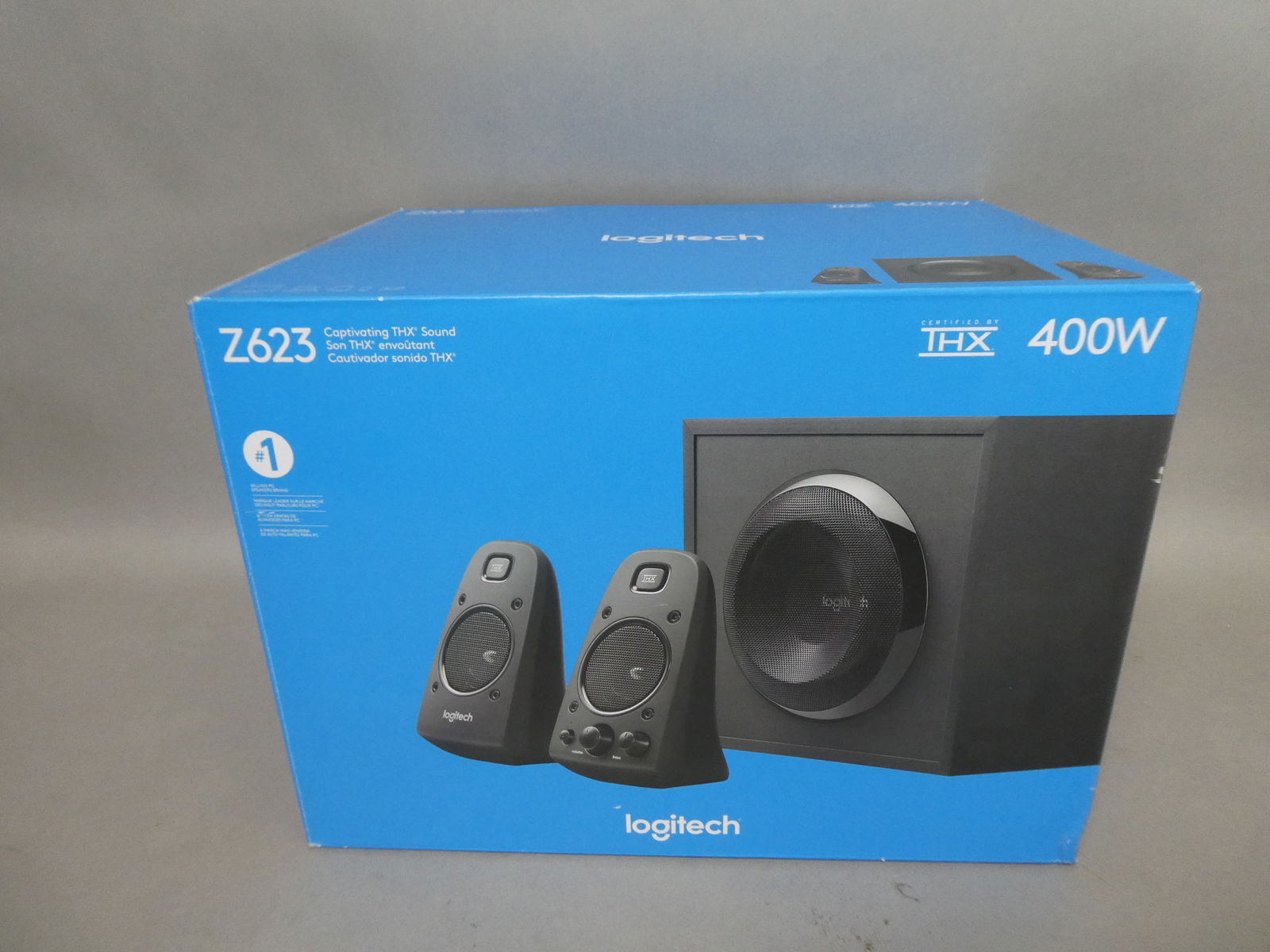 NEW Logitech THX 400W Model Z623 Subwoofer & Side Speakers in Box (1 of 4)