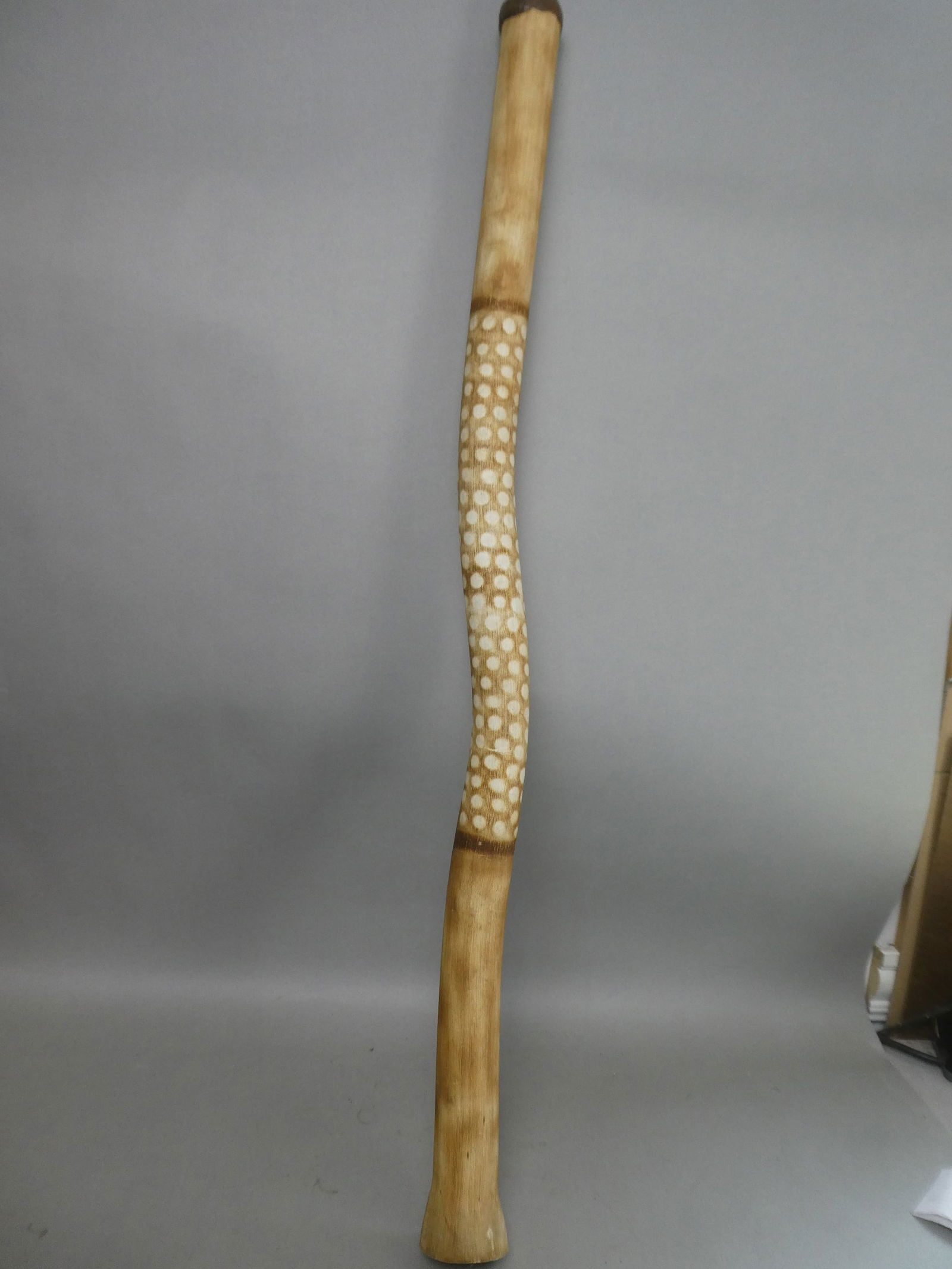 Vintage Curved Wood or Horn Painted 48" Didgeridoo (1 of 7)