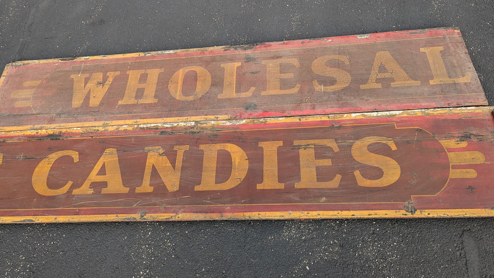 Antique 22 foot Wholesale Candy Painted Store Advertising Sign (1 of 11)