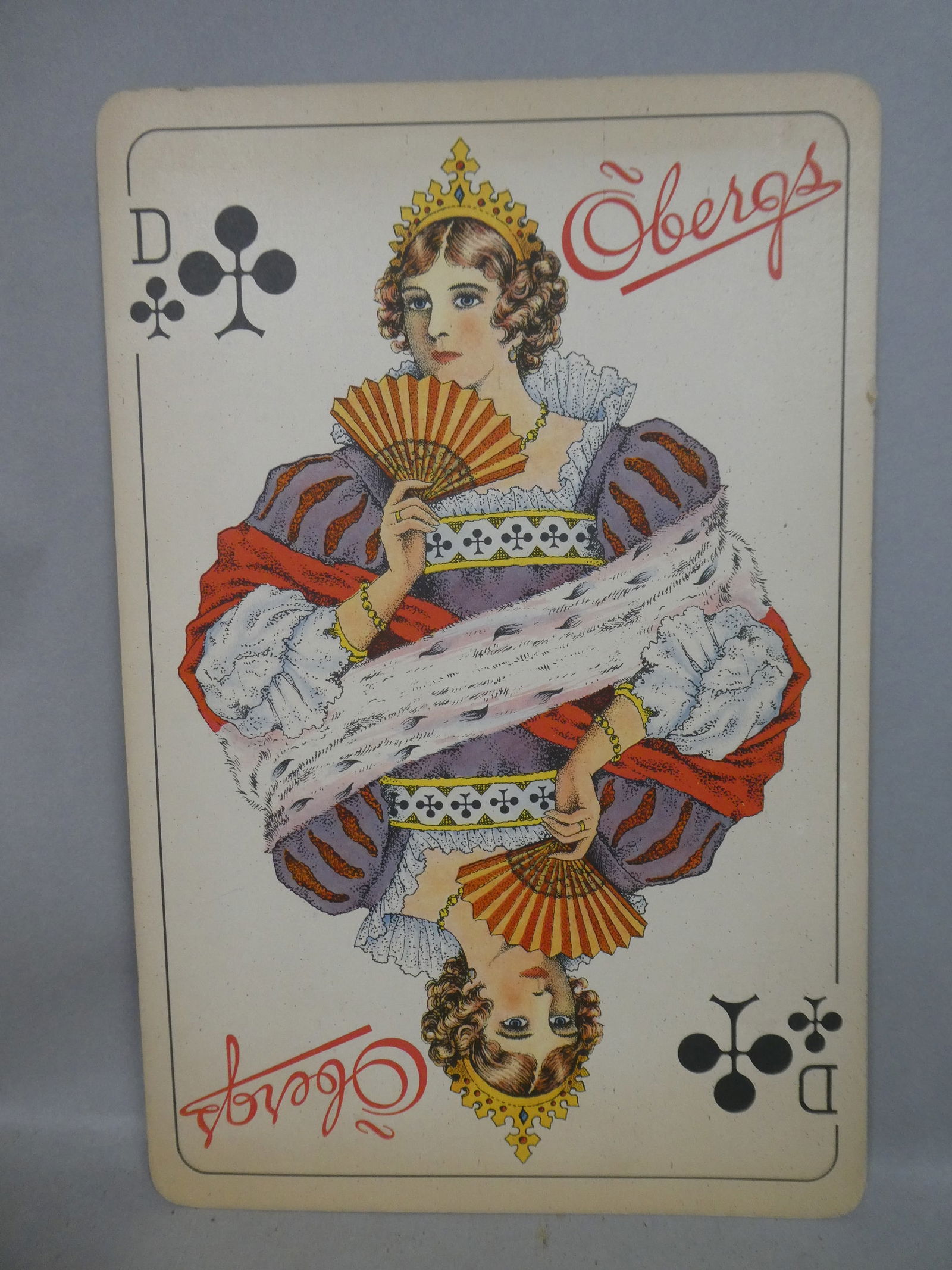 c1900 Antique Obergs Playing Cards Oversize Advertising Cardboard Sign (1 of 9)