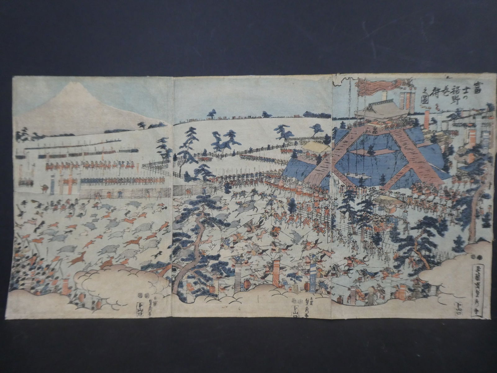 Original 19th Century Utagawa Sadahide Japanese Woodblock Print Battle Scene Triptych (1 of 11)
