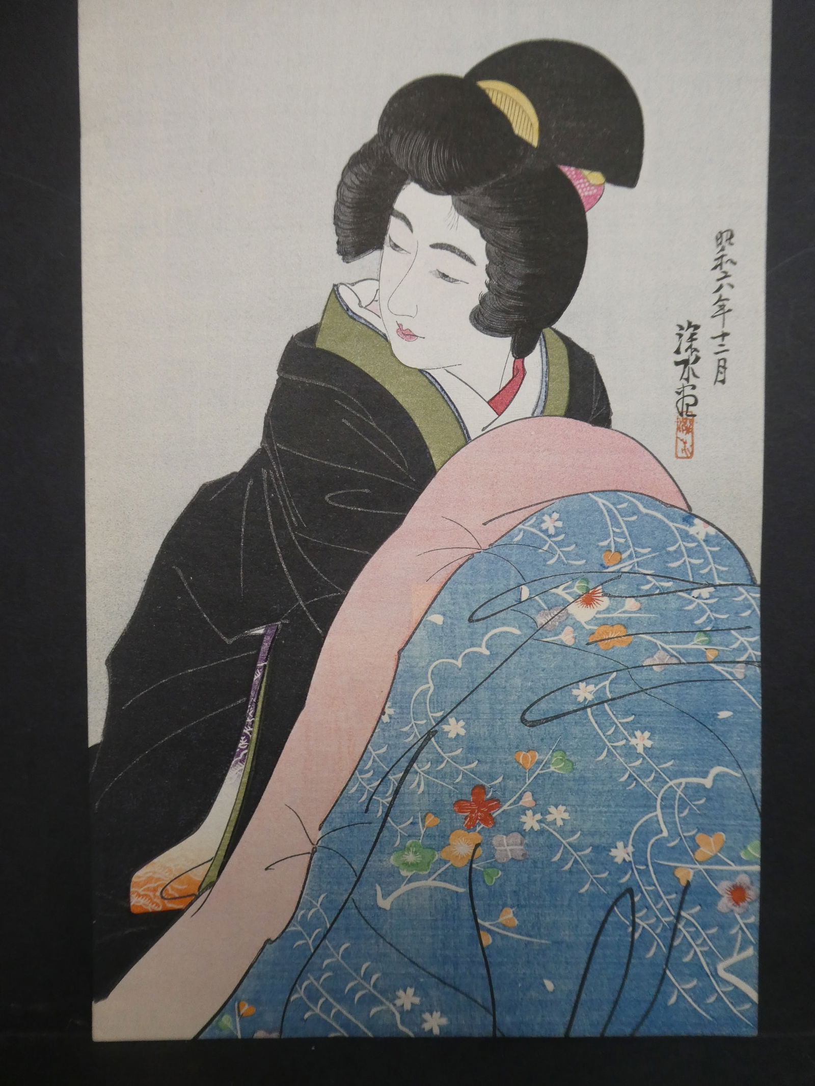 Original 20th Century Ito Shinsui Japanese Woodblock Print Geisha Woman (1 of 8)