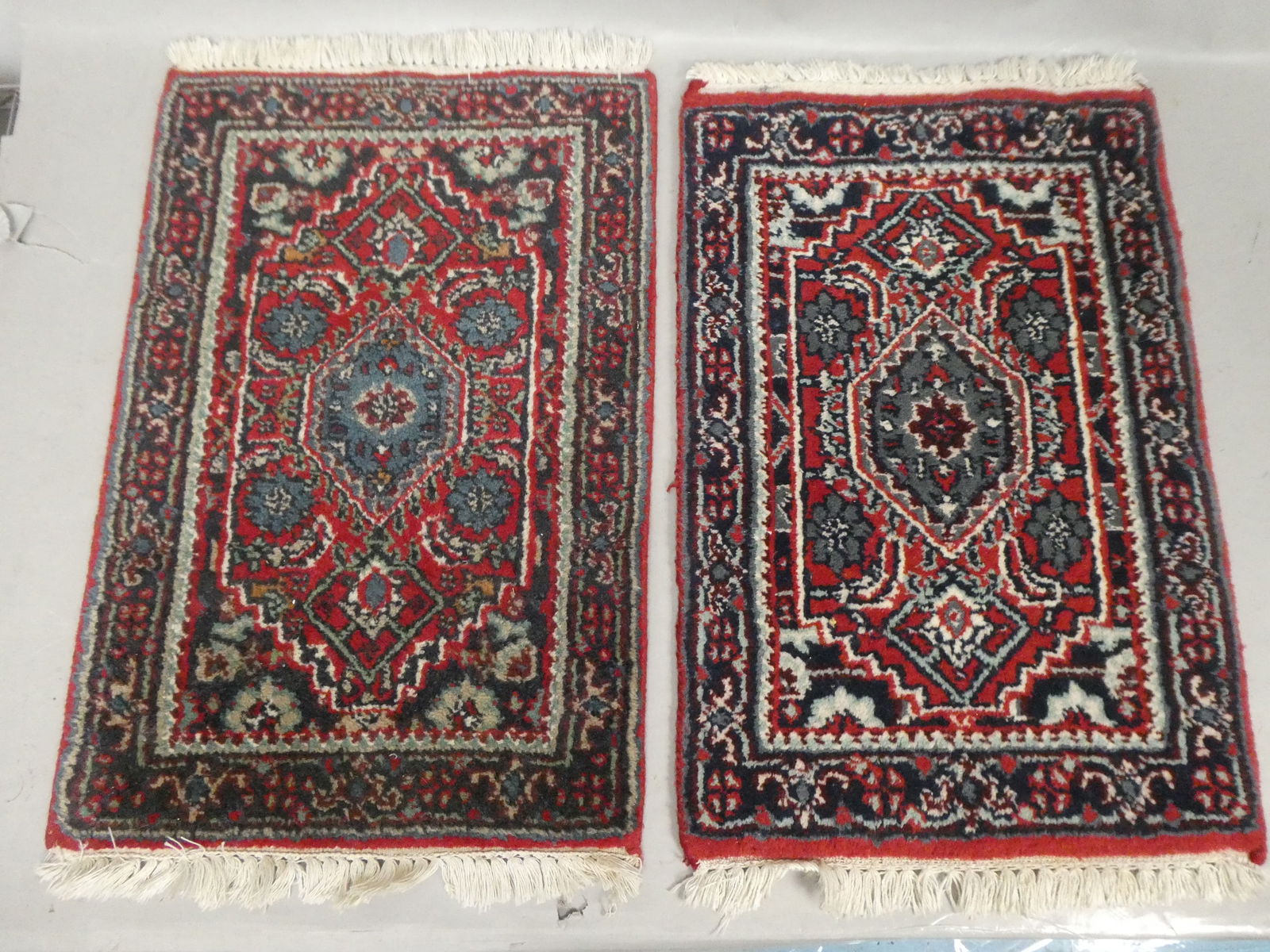 Pair 16 x 24 Small Wool Oriental Throw Rugs (1 of 8)