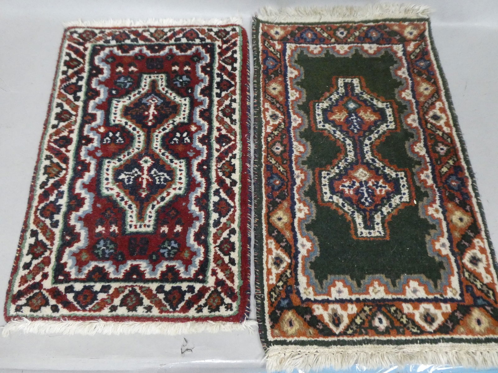 Pair 16 x 24 16 x 27 Small Wool Oriental Throw Rugs (1 of 11)