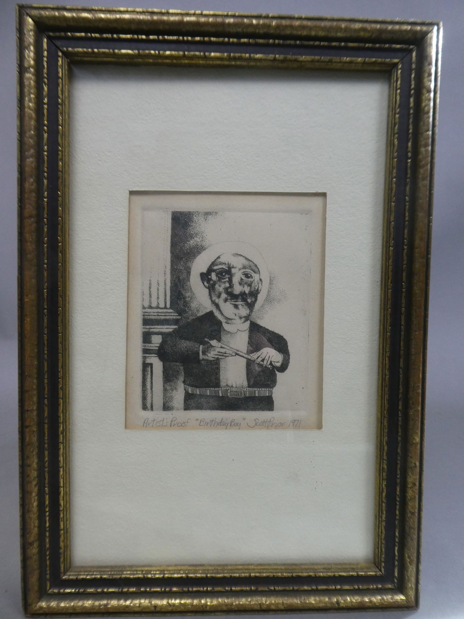 1971 Scott Prior Birthday Boy Artist Proof Small Etching (1 of 9)