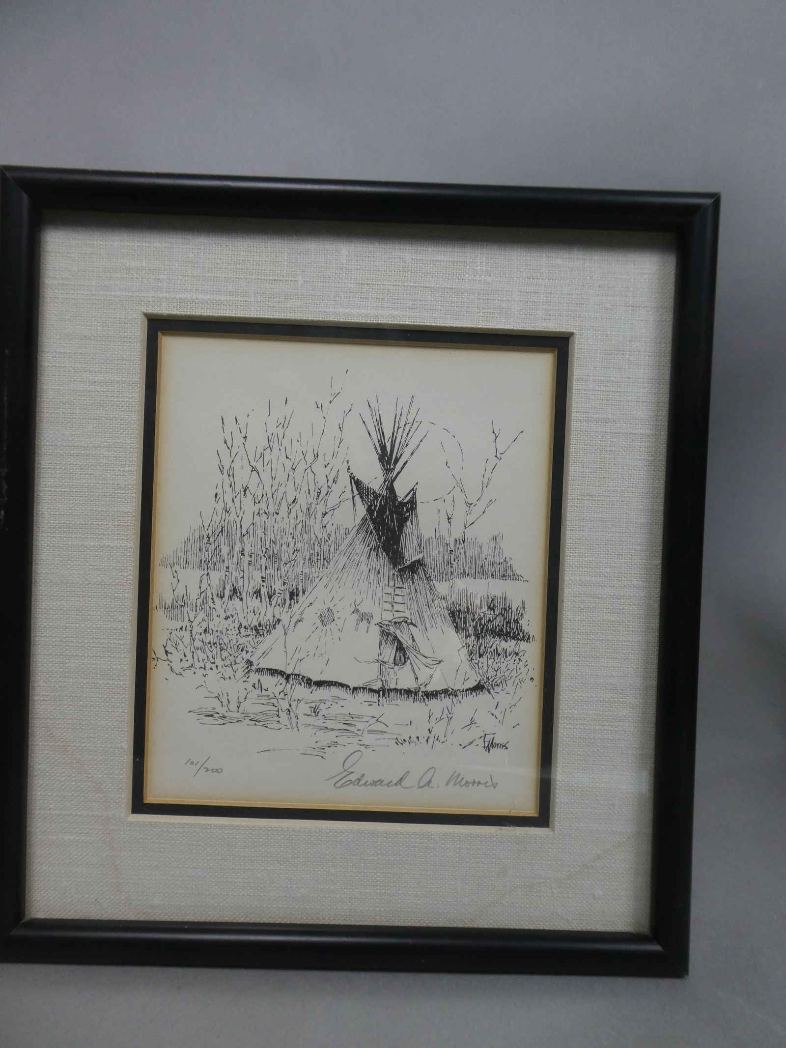 Edward A. Morris Limited Edition B&W Teepee Engraving (1 of 9)