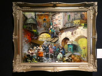 Giovanni Guidotti Italian Village Oil Painting