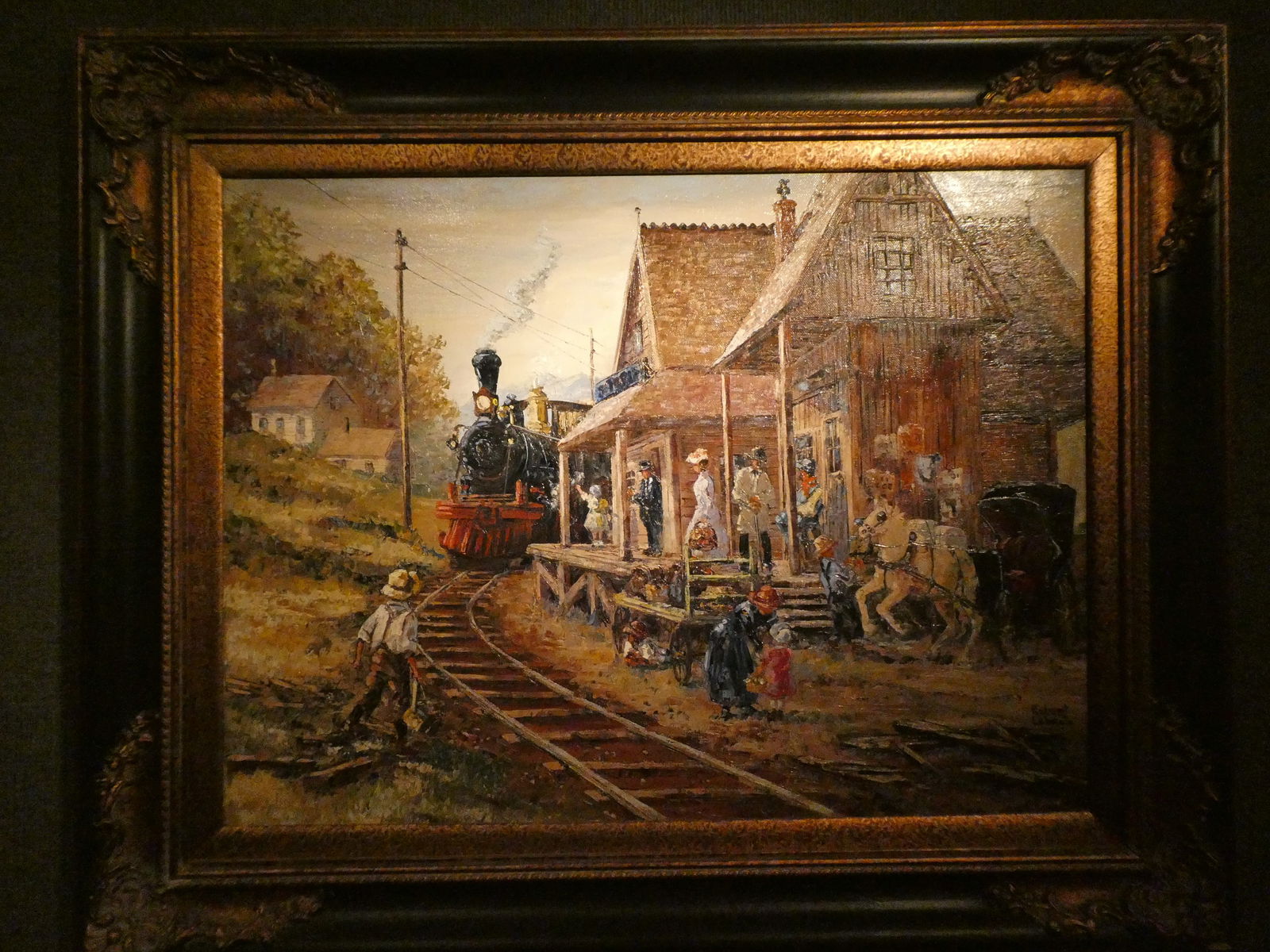 Robert Lebron Train Depot Oil Painting: Robert Lebron Train Depot Oil Painting **NOTE** This is a remote sale. Buyer must arrange pick up or shipping from Rochester Michigan. A couple pack and ship places include: UPS Store 145 South Livern