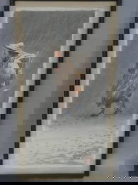 c1930's Unread Japanese Painting of Carpenter