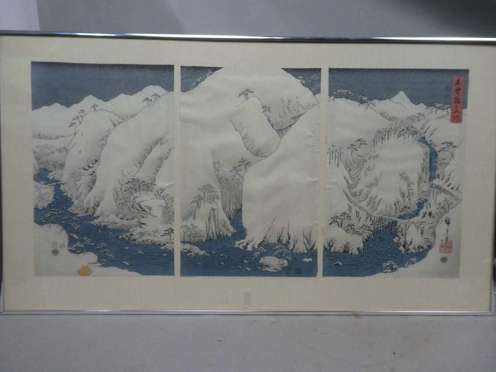 Repro Hiroshige Utagawa Japanese Woodblock Print Snowy Mountain Triptych (1 of 11)