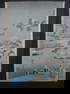 Original 19th Century Toyohara Chikanobu Japanese Woodblock Print Lake in Winter