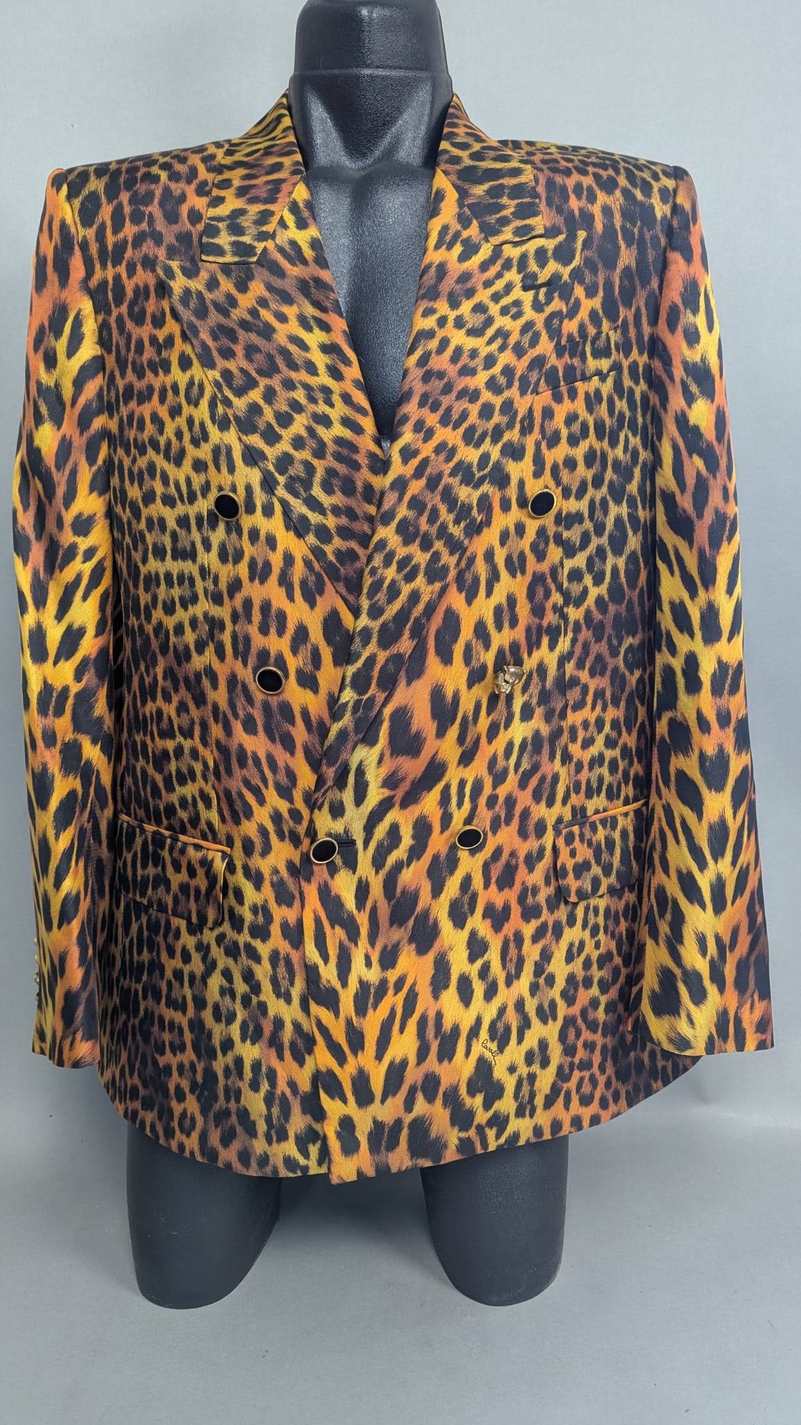 Roberto Cavalli Leopard Print Double-Breasted Jacket, Size 52 (1 of 8)