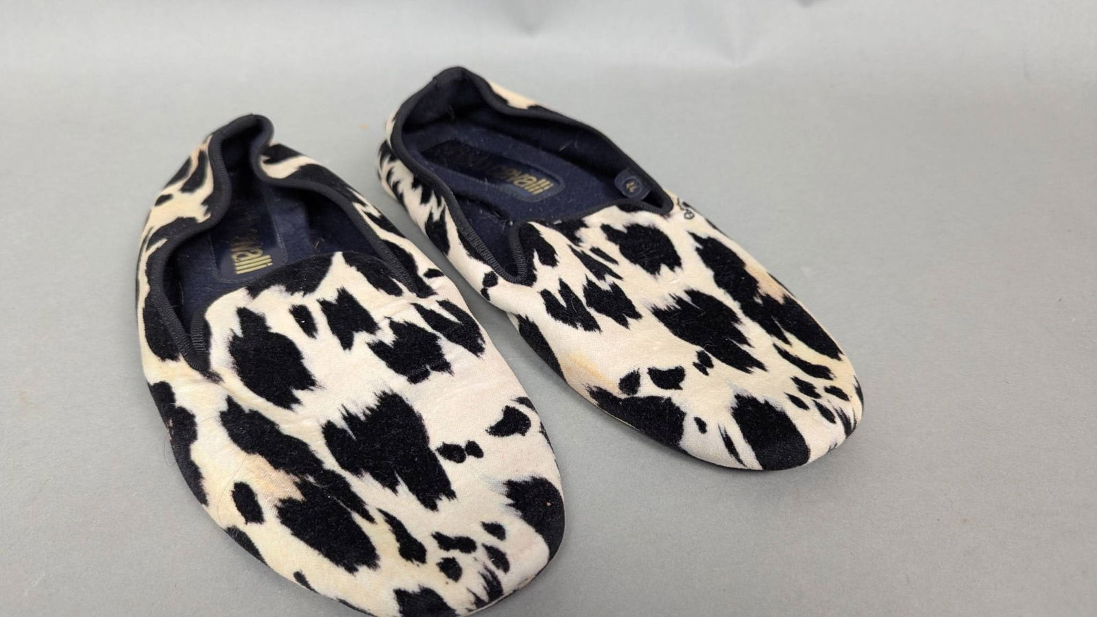 Roberto Cavalli Cowhide-Patterned Slip-On Shoes Size 44 (1 of 6)