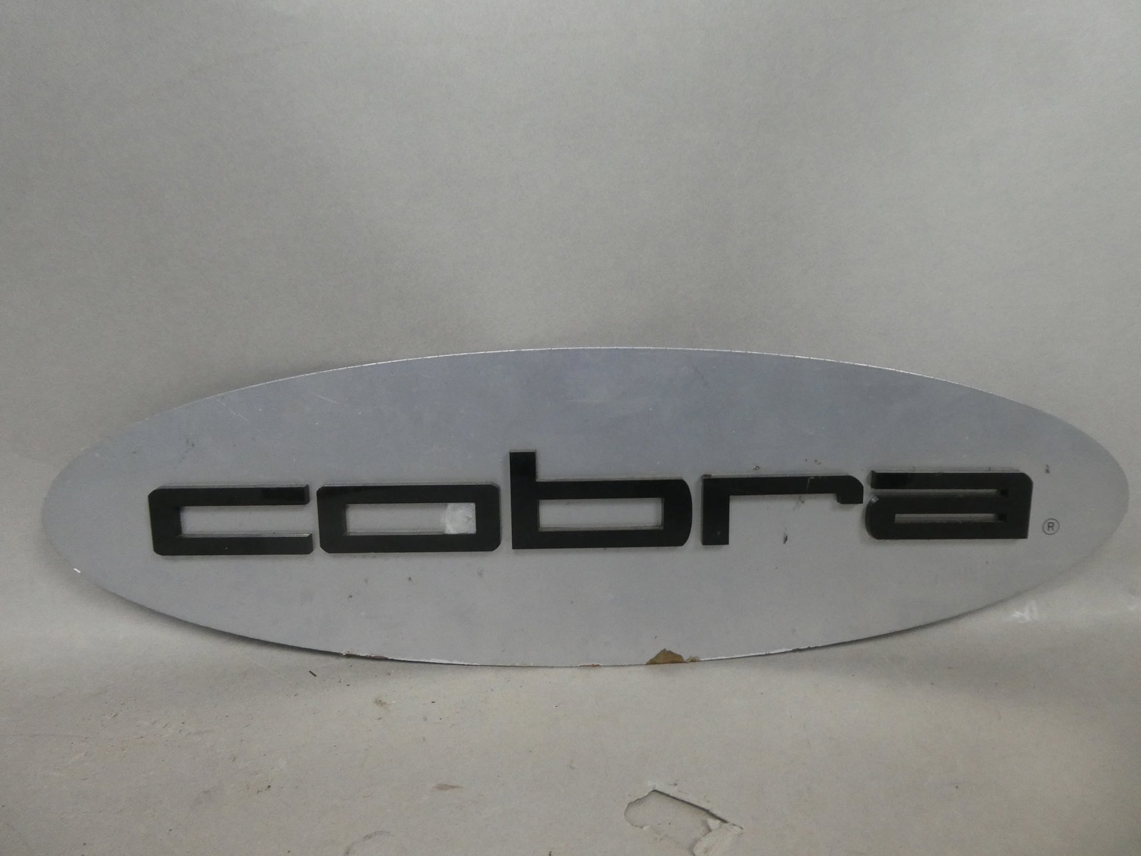 Vintage Mustang Cobra Double Sided Metal Sign w/ Raised Letters: Vintage Mustang Cobra Double Sided Metal Sign w/ Raised Letters. Measurements in inches: 18 x 6 Condition:Has some mild rust on bottom edge Shipping:We offer in-house shipping. Item(s) will be packed 