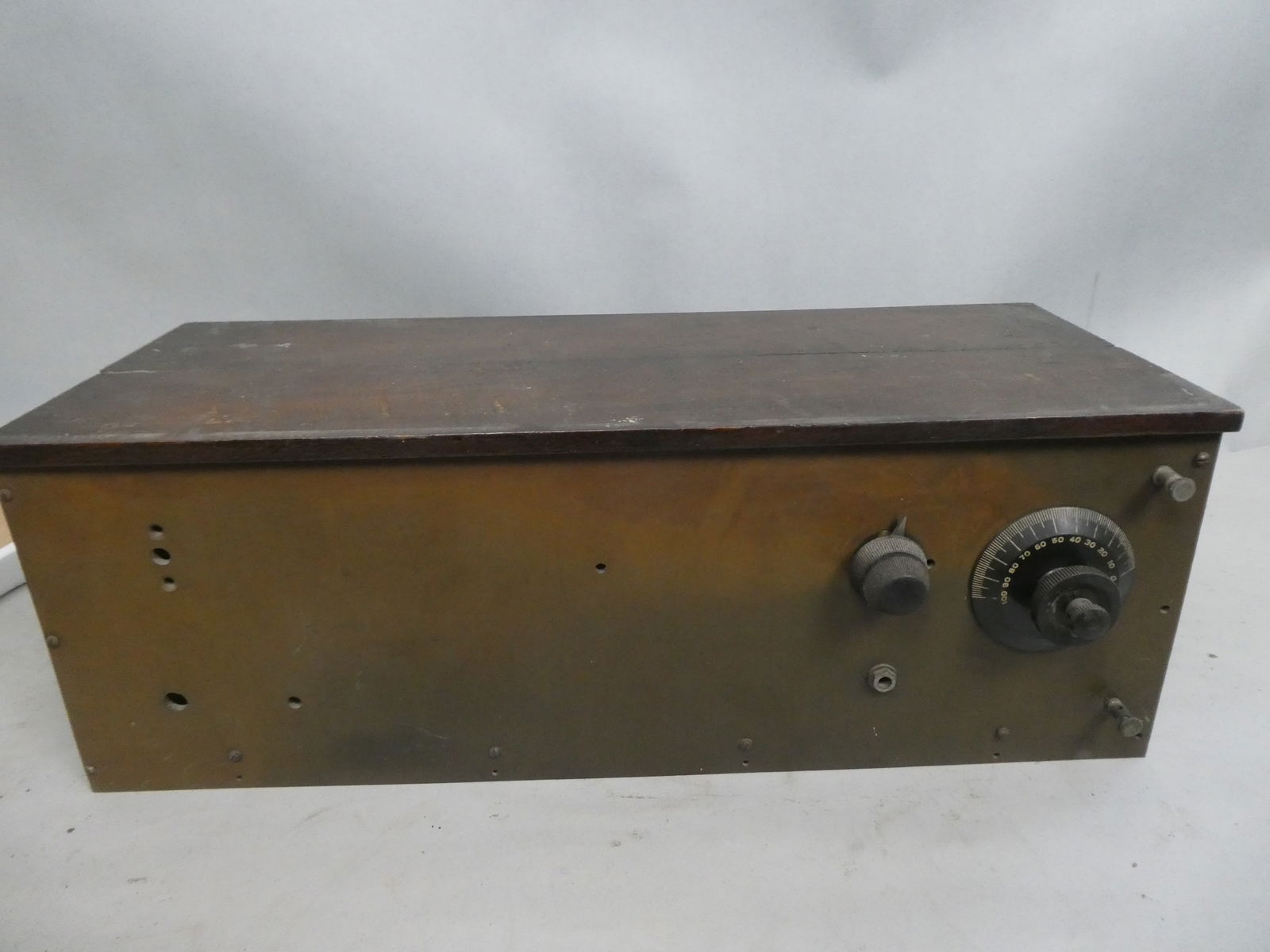 Antique c1915 Homemade Early Radio in Wood Case (1 of 8)
