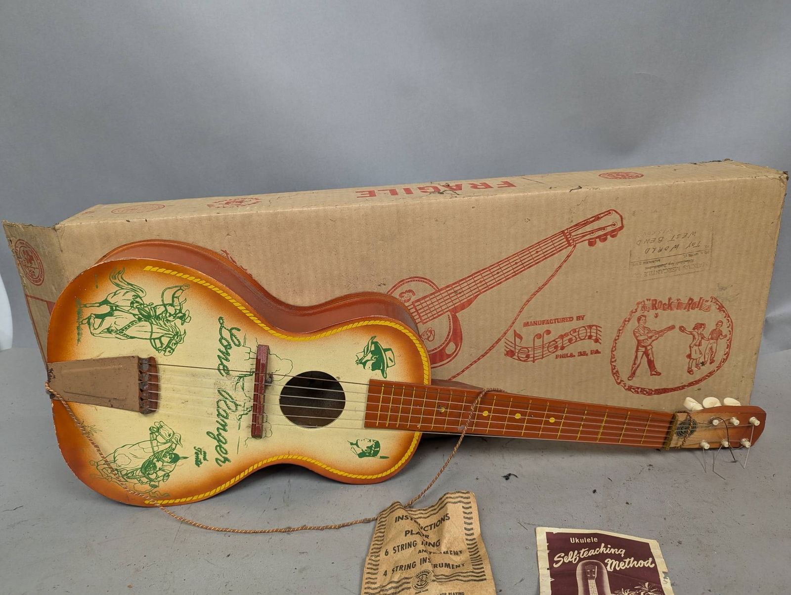 Vintage Jefferson Lone Ranger-Themed Toy Guitar with Original Box and Manuals (1 of 7)