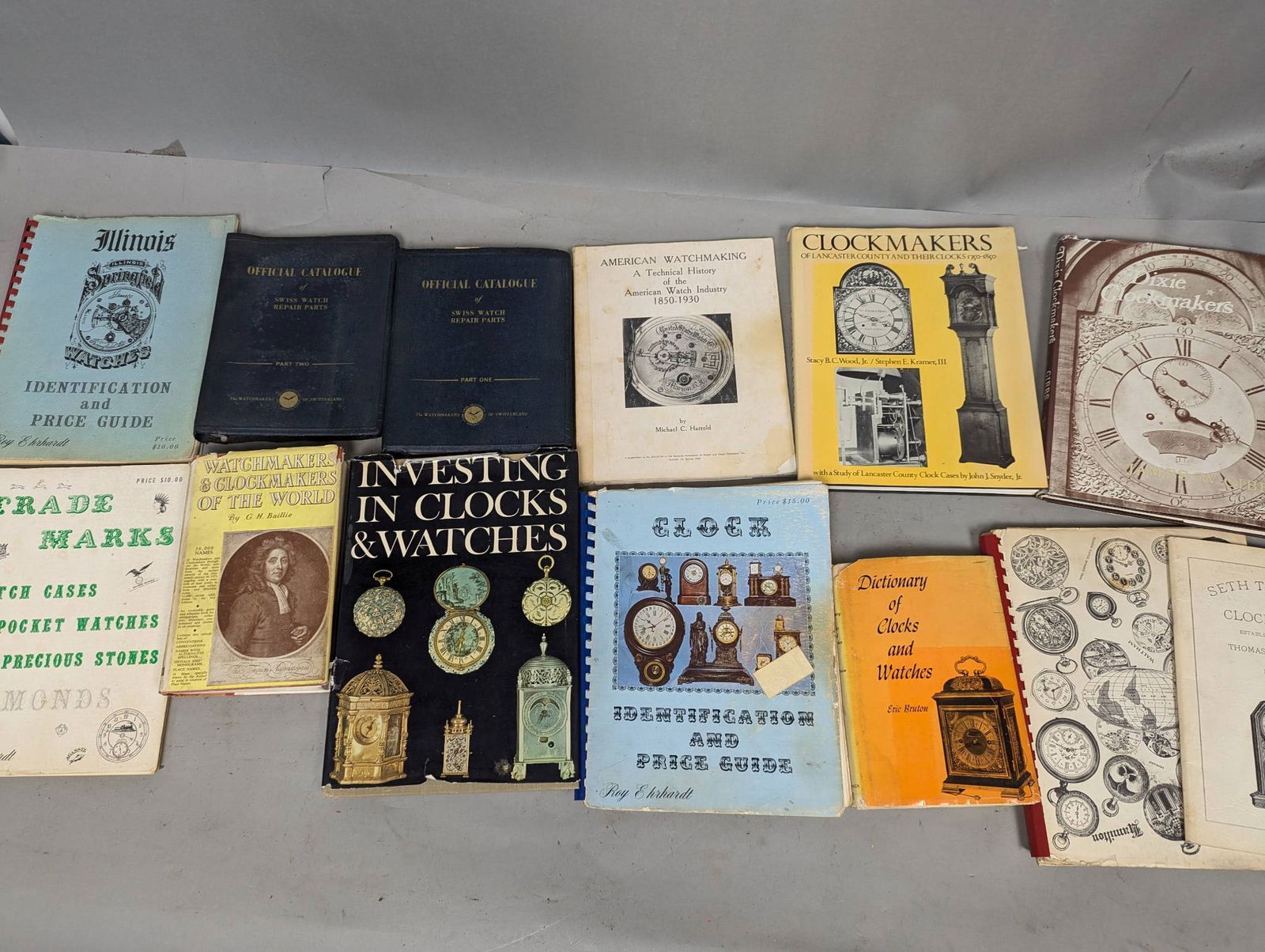 Lot of 13 Books on Clocks and Watches with Price Guides and Catalogs (1 of 8)