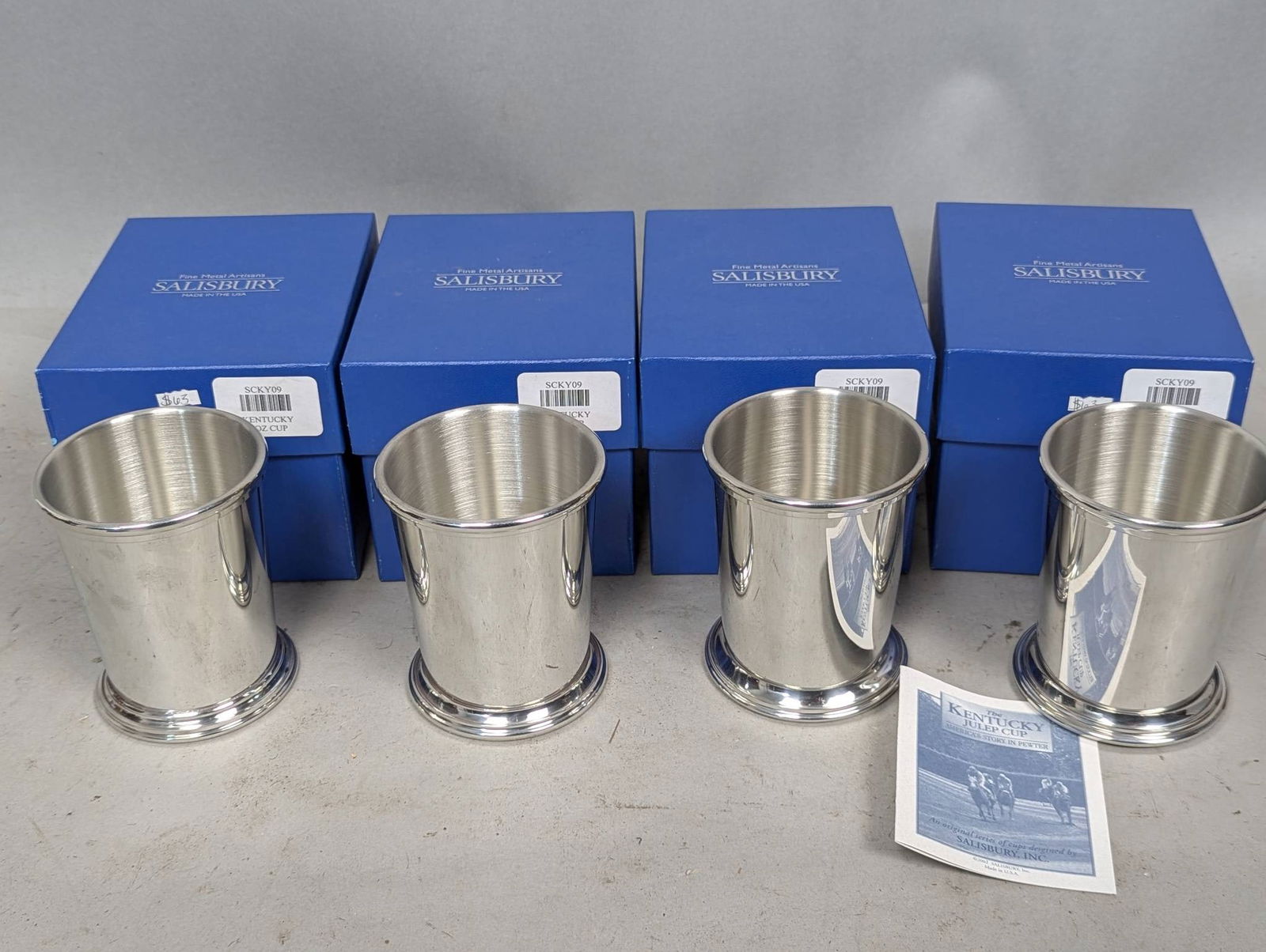 Lot of 4 Salisbury Pewter Kentucky Julep Cups 9 oz (1 of 5)