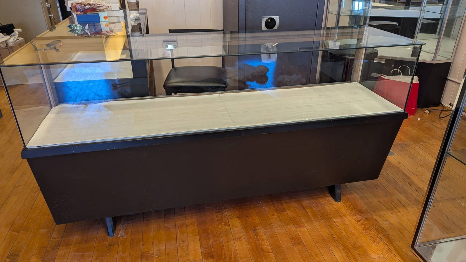 Glass Display Case With Black Base 38 High x 70 x 20 Deep (1 of 6)