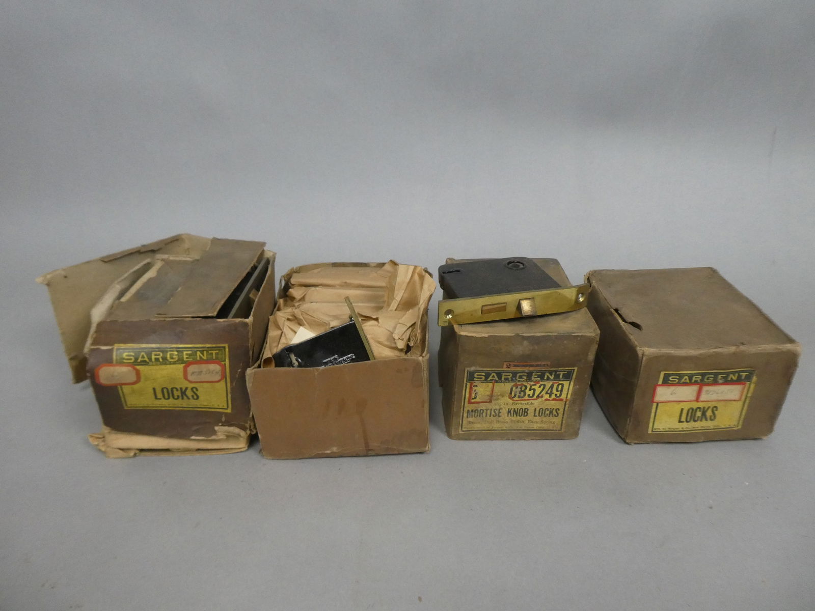 Lot 26 Antique NOS Sargent Brass Door Locks (1 of 5)