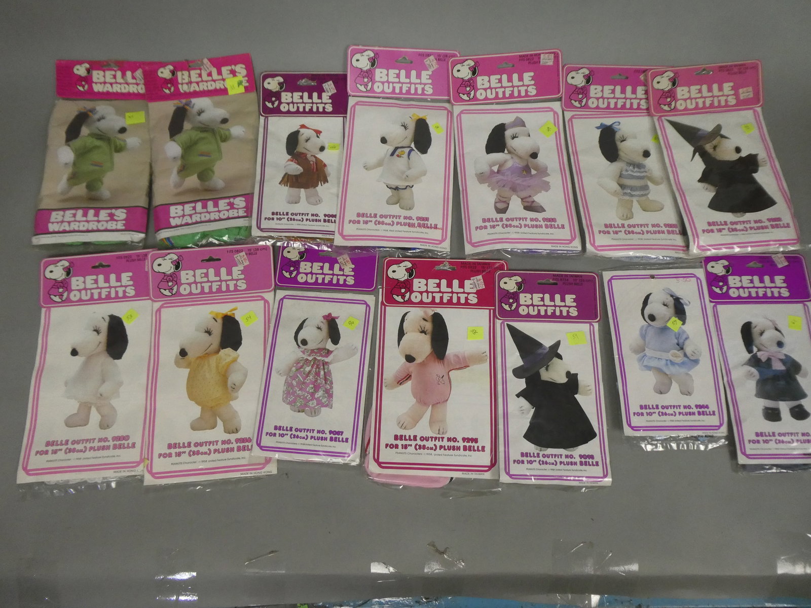 Lot 14 Peanuts 1950's Belle Outfits New in Packages: Lot 14 Peanuts 1950's Belle Outfits. Condition:All new in packages. Never used Shipping:We offer in-house shipping. Item(s) will be packed after invoice is paid and shipping charge will be invoiced se