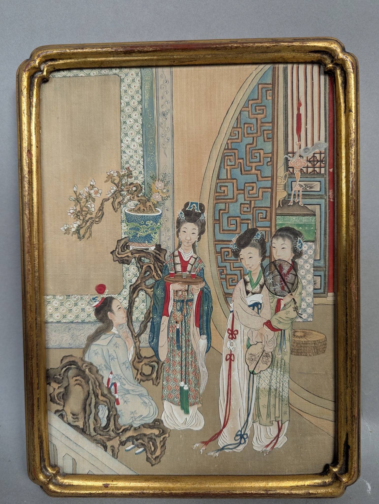 Chinese Republic Period Silk Painting of Four Women (1 of 7)