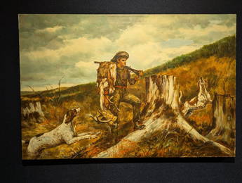 Huntsman and Dogs Oil Painting on Canvas After Homer