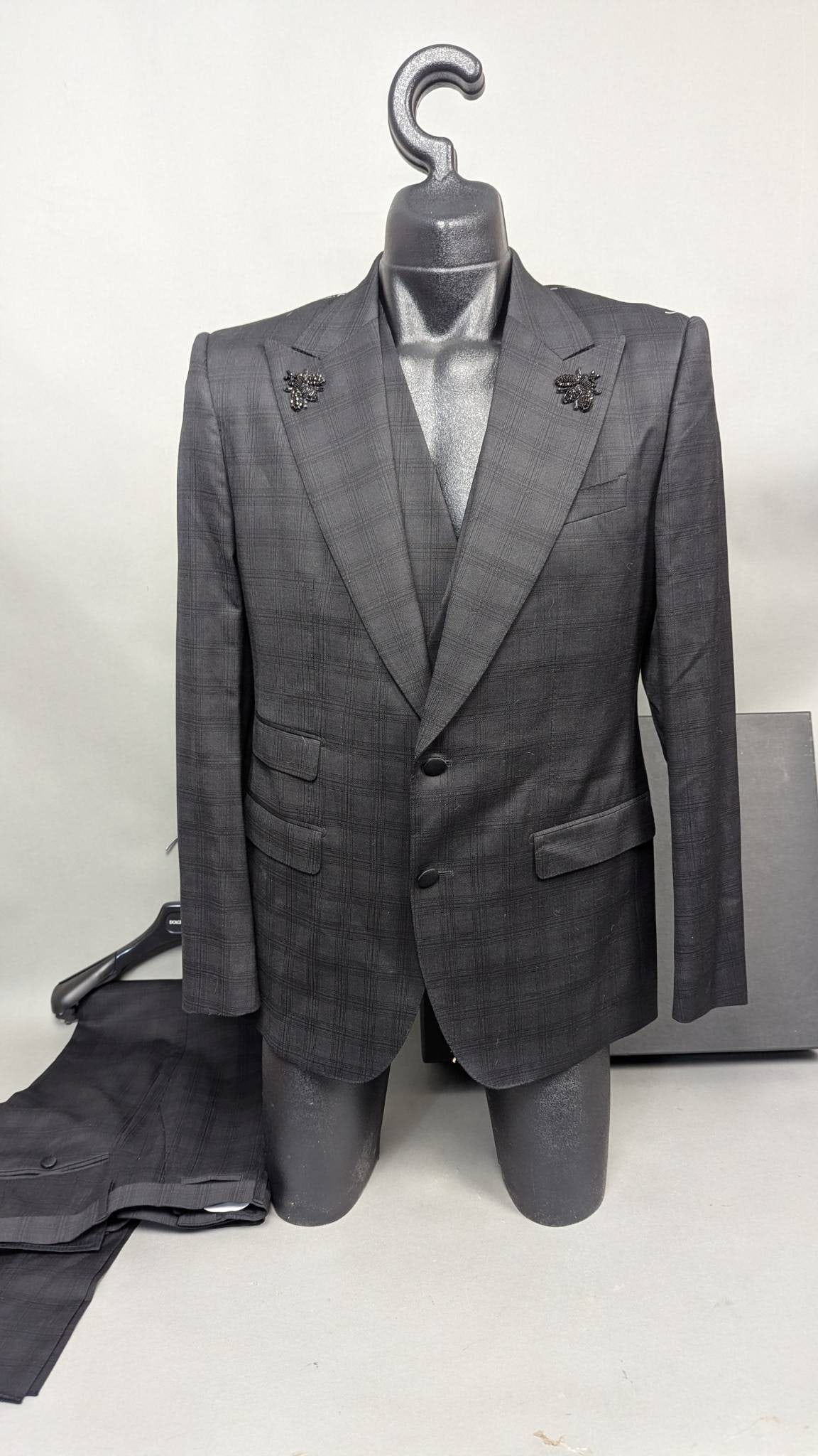 Dolce & Gabbana Mens Three-Piece Suit in Black Pattern (1 of 13)