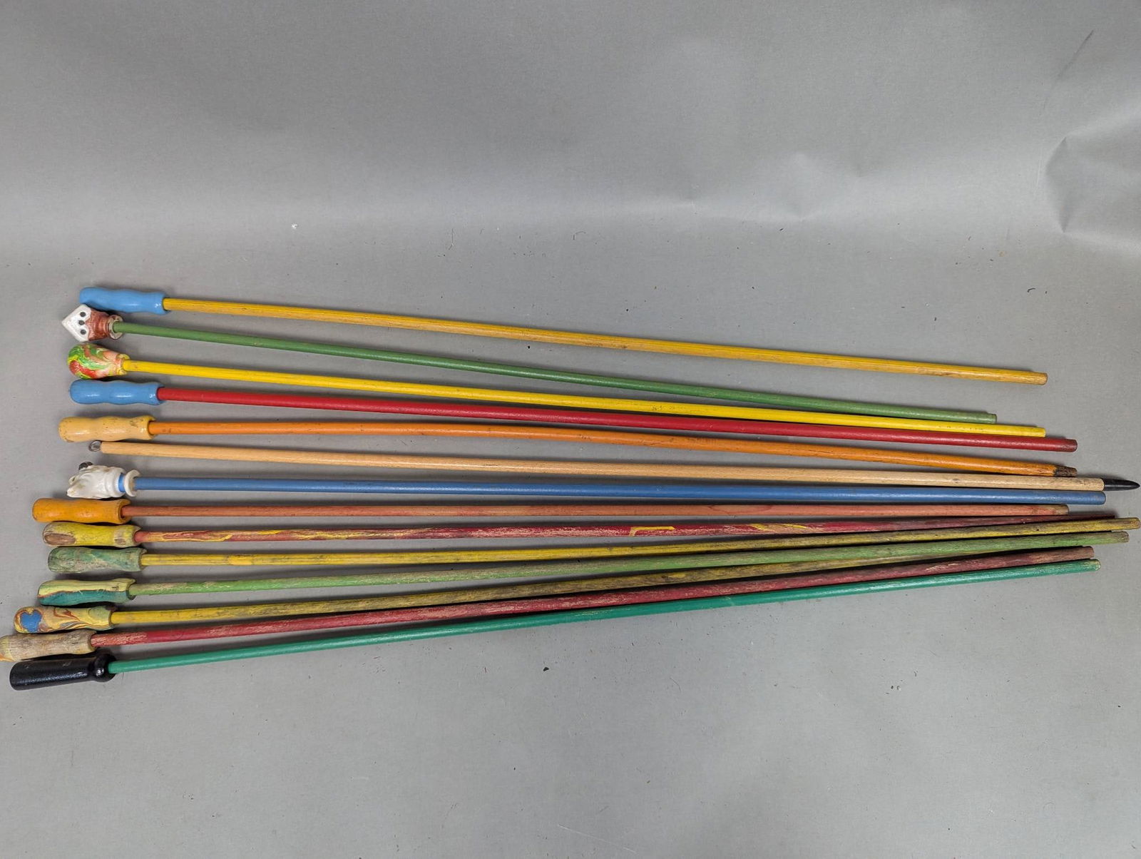 Lot of 14 Vintage Carnival Canes with Porcelain and Wood Handles (1 of 7)