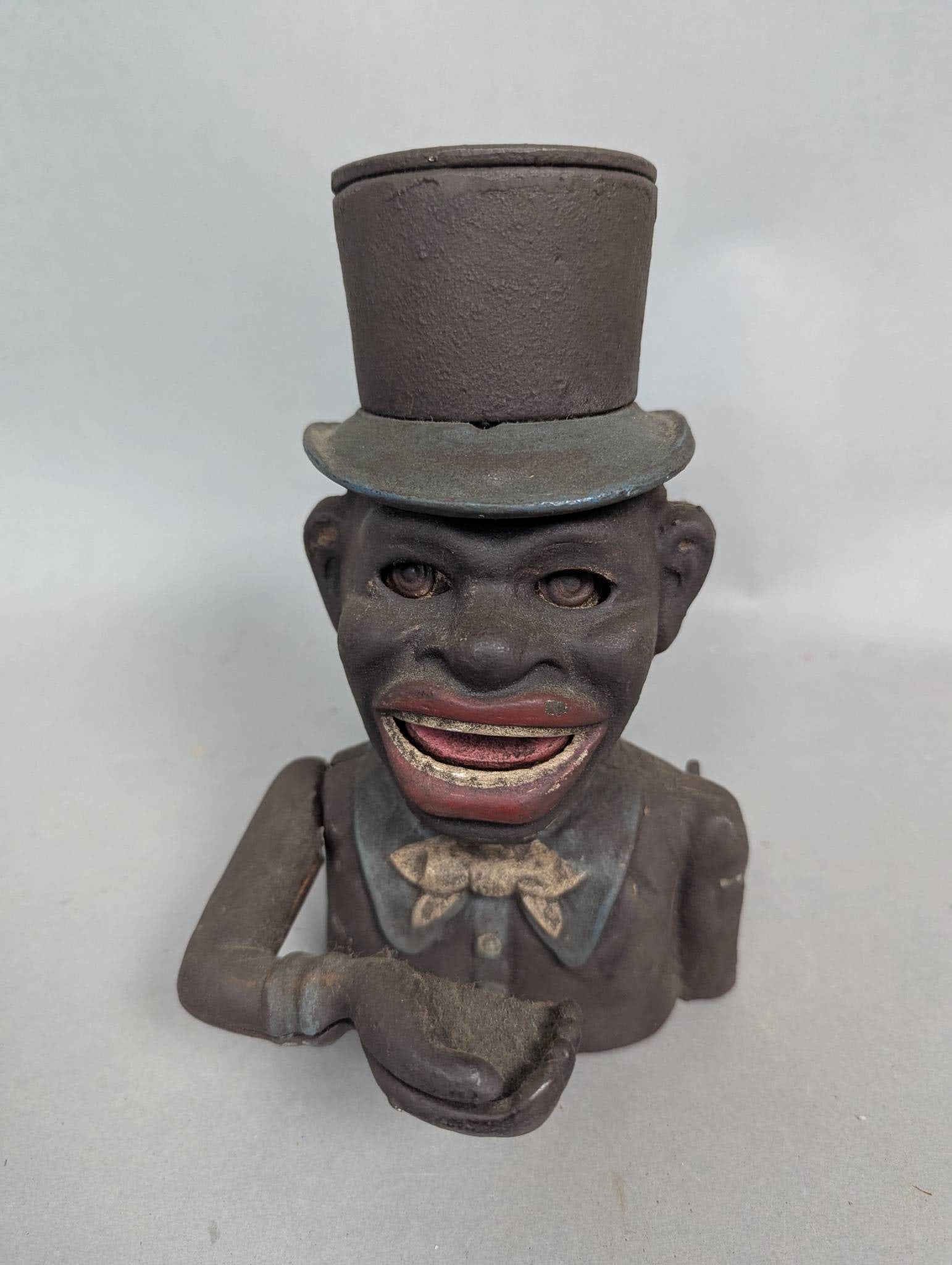 Jolly Boy Mechanical Cast Iron Bank by J E Stevens Black MemorabiliaÃ‚Â  (1 of 6)