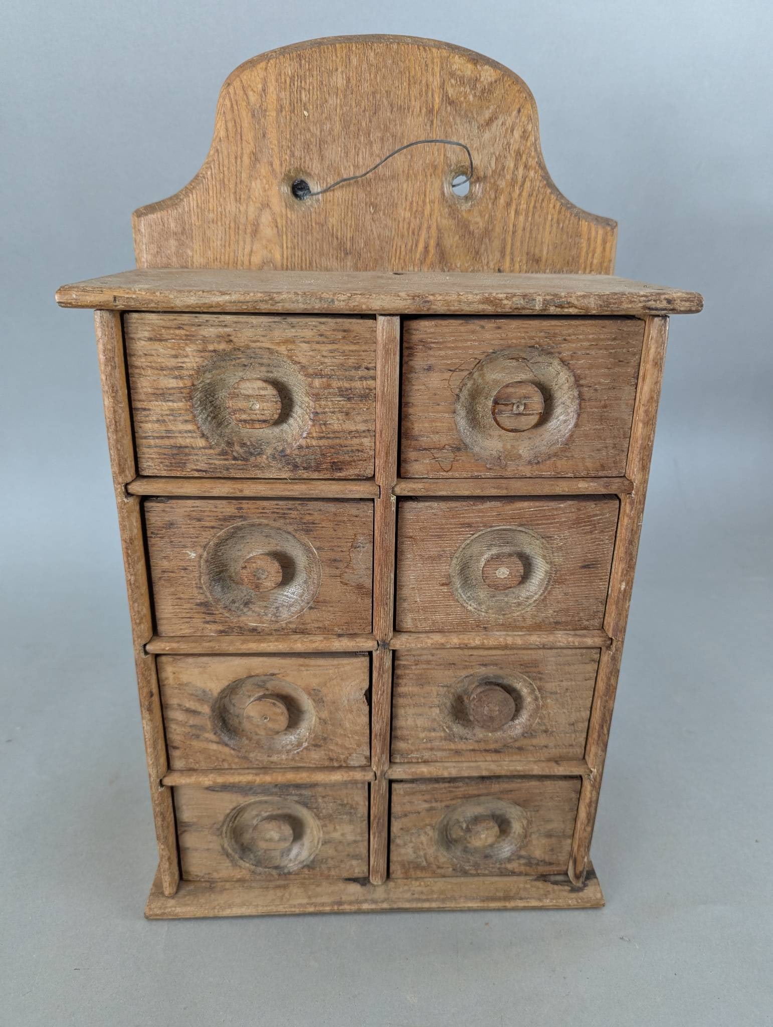 Primitive Wooden Spice Cabinet with Eight Drawers (1 of 6)