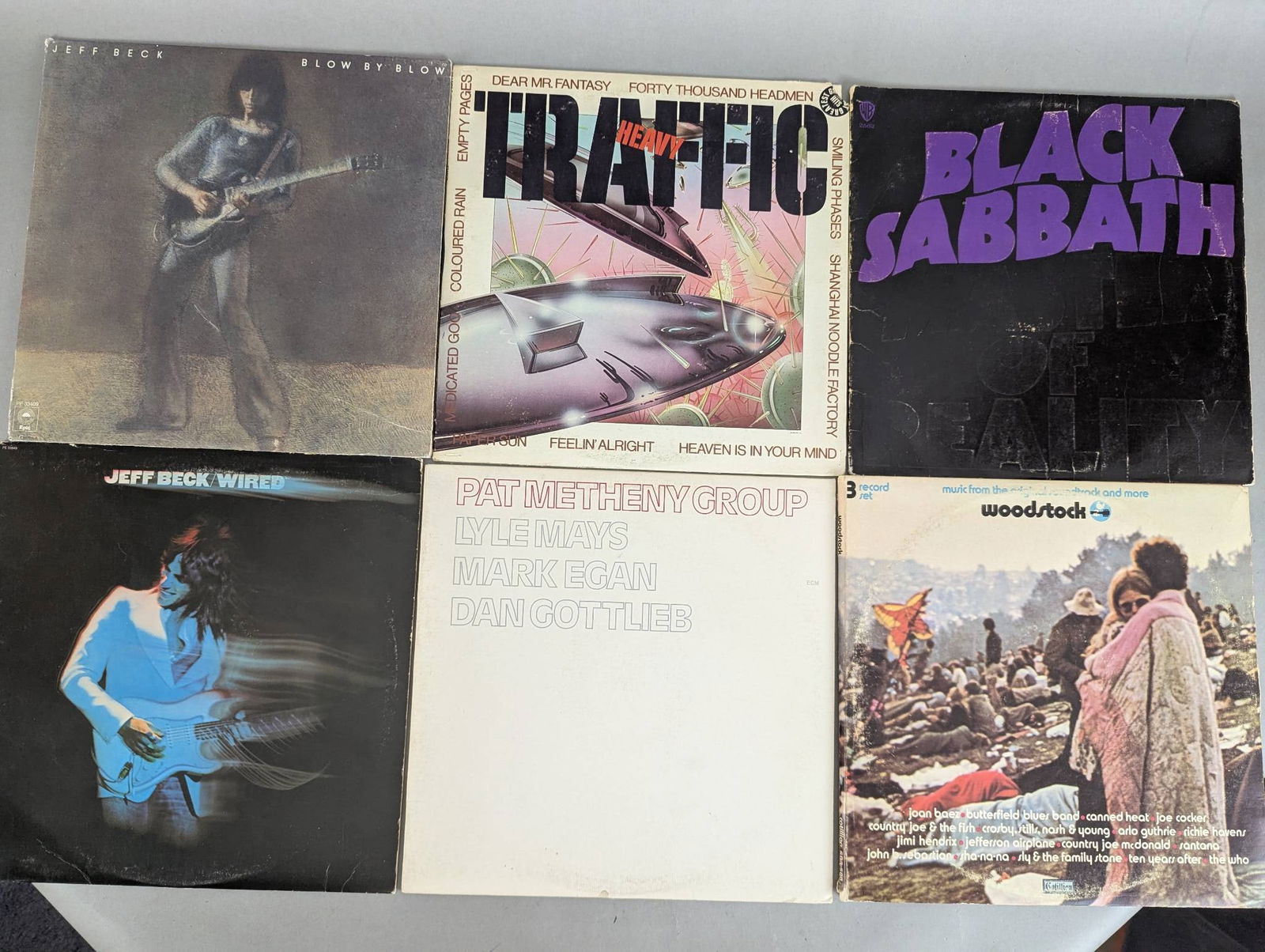 Lot of Nine Classic Rock Record Albums Hendrix Black Sabbath Jeff Beck etc (1 of 2)