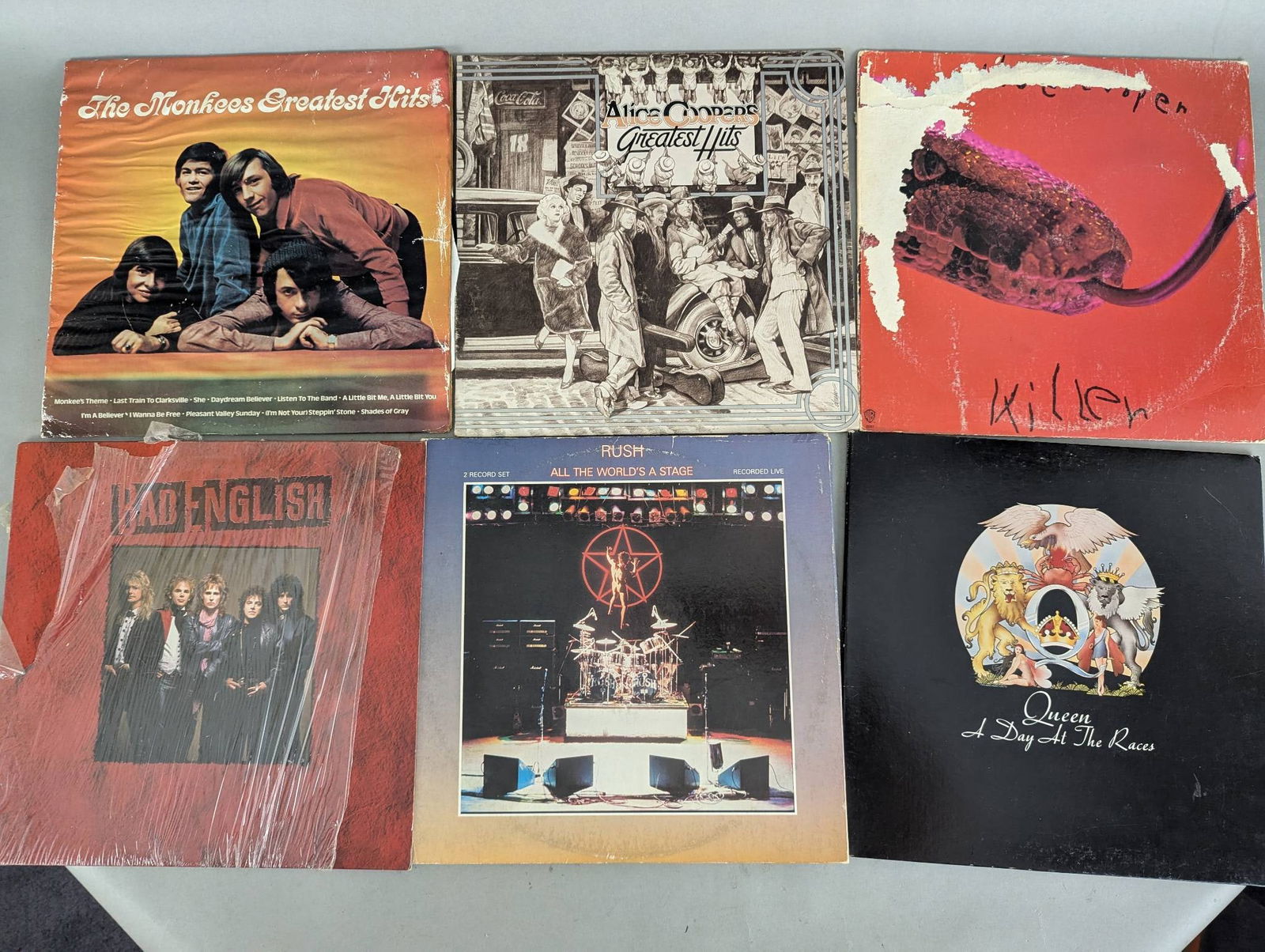 Collection of 11 Vinyl Record Albums Van Halen Rush Queen Monkees etc (1 of 2)