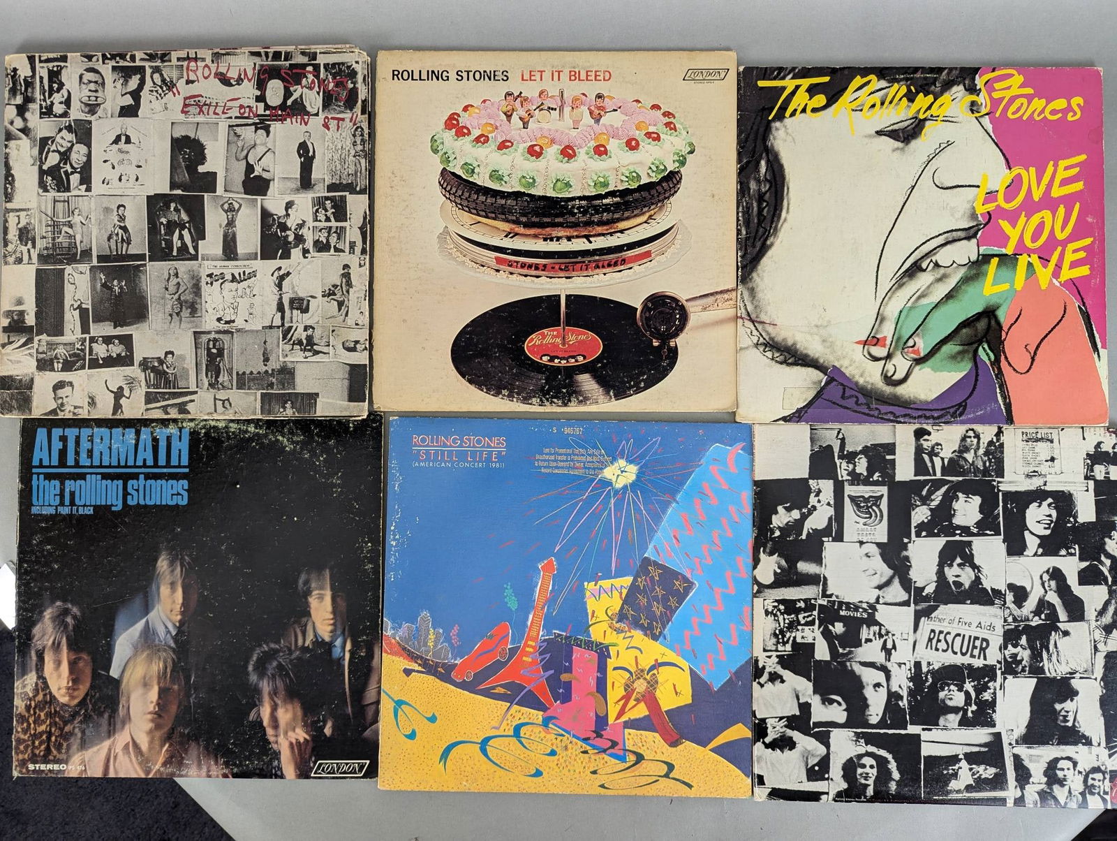 Collection of Rolling Stones Record Albums Spanning Multiple Releases (1 of 2)