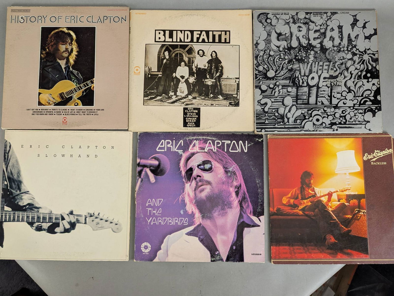 Collection of Eric Clapton Albums Including Cream and Blind Faith (1 of 2)