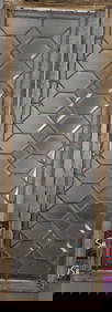 Antique Beveled Leaded Glass Window with Wooden Frame (1 of 9)
