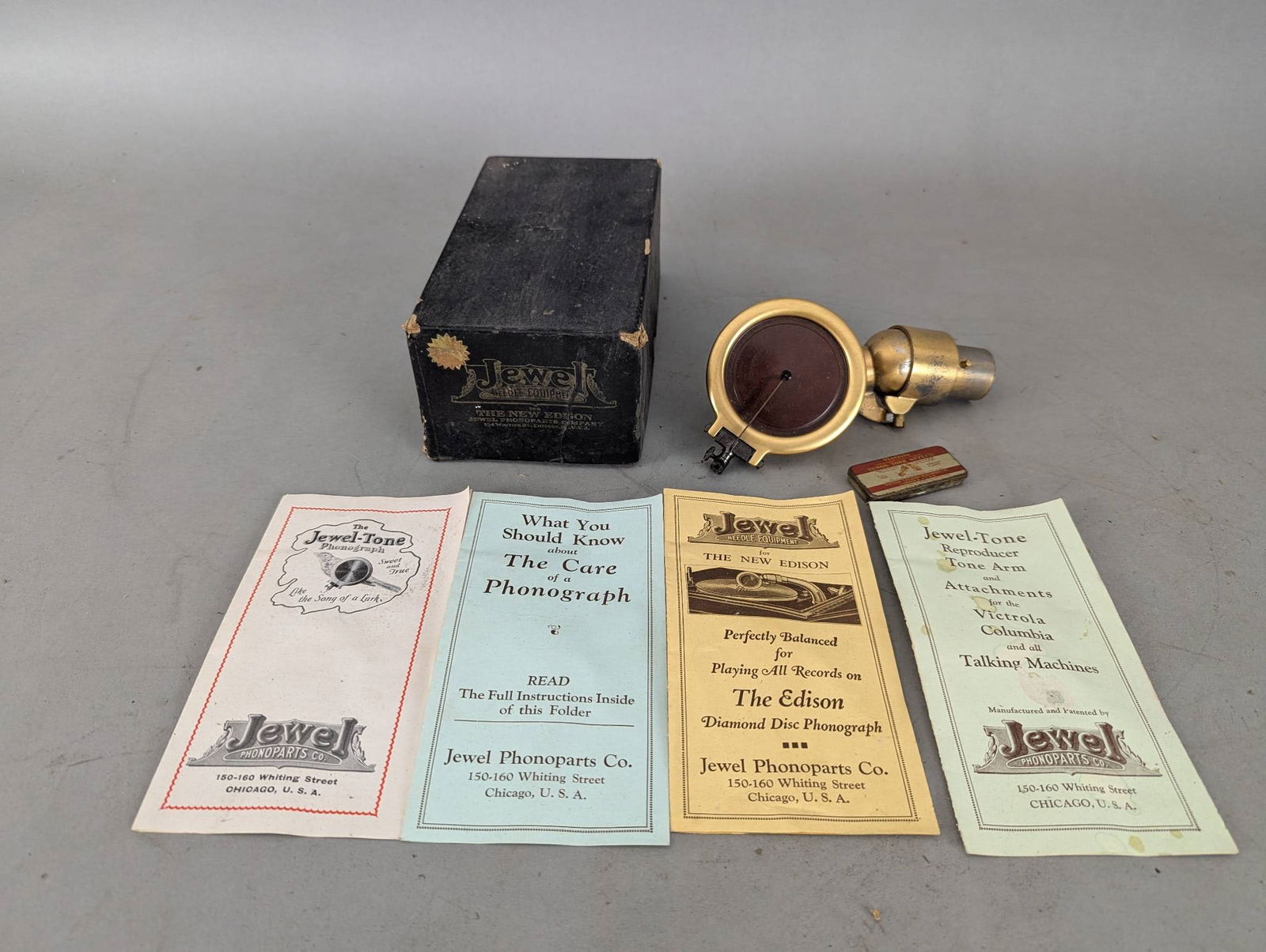 Jewel Tone Arm Reproducer for Edison Phonograph with Manuals and Box (1 of 7)