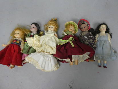Lot 6 Vintage Madame Alexander etc Hard Plastic Dolls: Lot 6 Vintage Madame Alexander etc Hard Plastic Dolls. 8 high. Normal wear with age and use Shipping: Local pick-up or buyer-arranged welcome. In-house shipping is available. **NOTE** For Live Auction