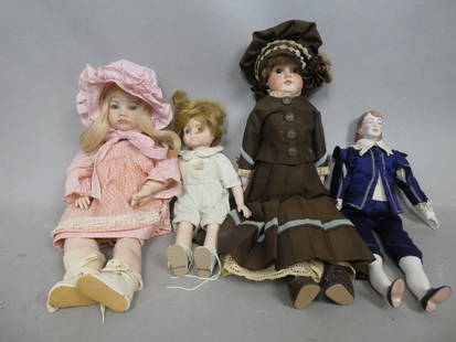 Lot 4 Porcelain Dolls Armand Marseille 370 1998 Alice Dohmeyer etc: Lot 4 Porcelain Dolls Armand Marseille 370 1998 Alice Dohmeyer etc. 13, 16, 18 and 20 high. Normal wear with age and use Shipping: Local pick-up or buyer-arranged welcome. In-house shipping is availab