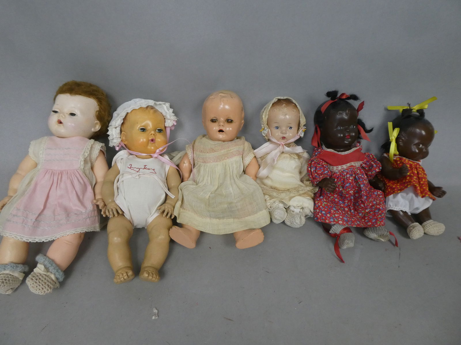 Lot 6 Antique Hard Plastic & Composition Assorted Baby Dolls (1 of 18)