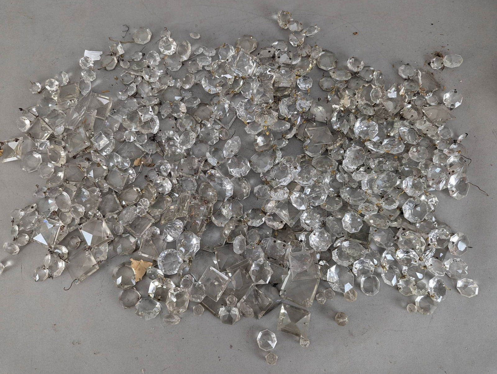 Assorted Vintage Clear Crystal Chandelier Prisms and Droplets (1 of 9)