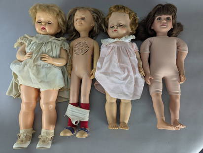 Collection of Dolls Including My Twinn Madame Alexander and Mattel: Lot of four collectible dolls featuring a variety of makers and designs. Includes a My Twinn doll with a soft cloth body, rooted brunette hair, and marked on the back of the neck. Also includes a Mada