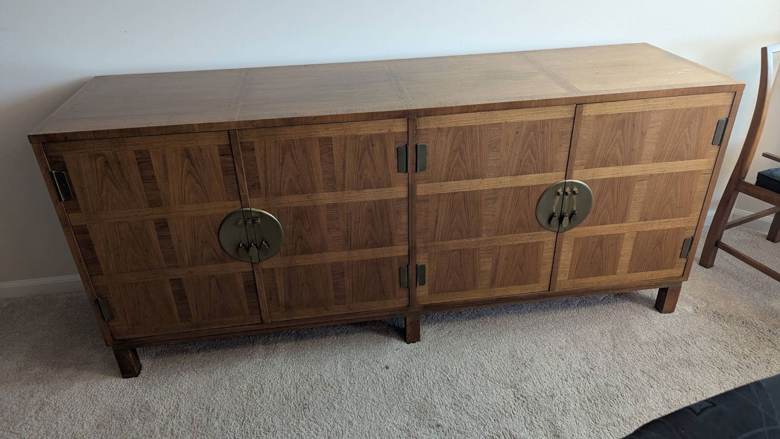 Baker Banded Walnut Chinese Chippendale Dining Server by Grand Rapids (1 of 9)