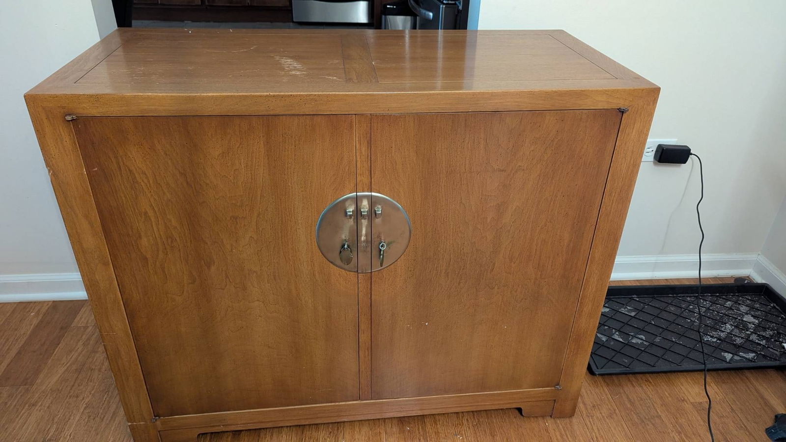 Michael Taylor for Baker Furniture Far East Collection Burled Walnut Bar Cabinet (1 of 6)