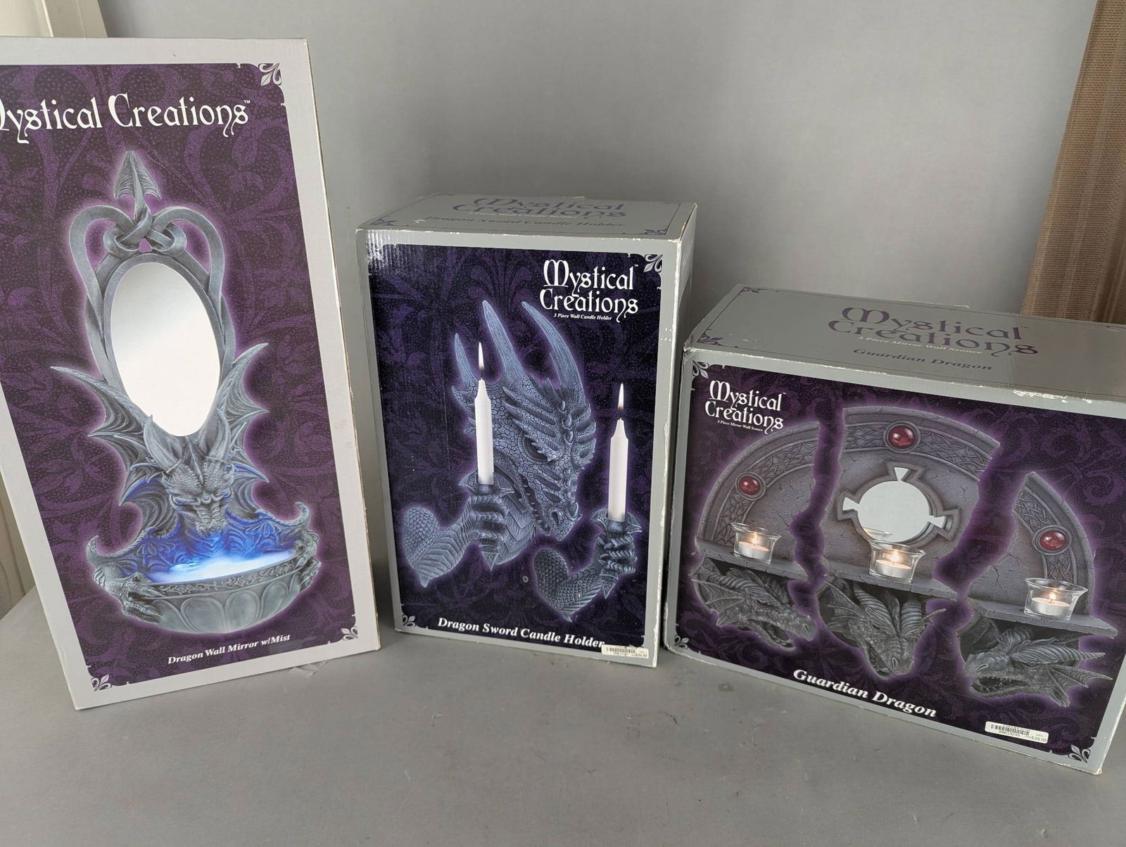 Mystical Creations Decor Set Featuring Dragon Wall Mirror and Holders (1 of 10)