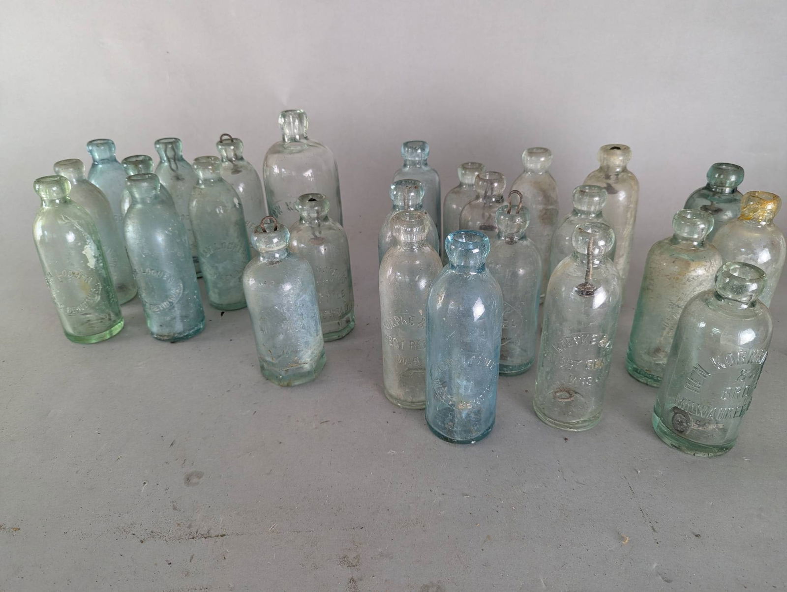 26 Wisconsin Antique Glass Bottles with Various Brands (1 of 16)