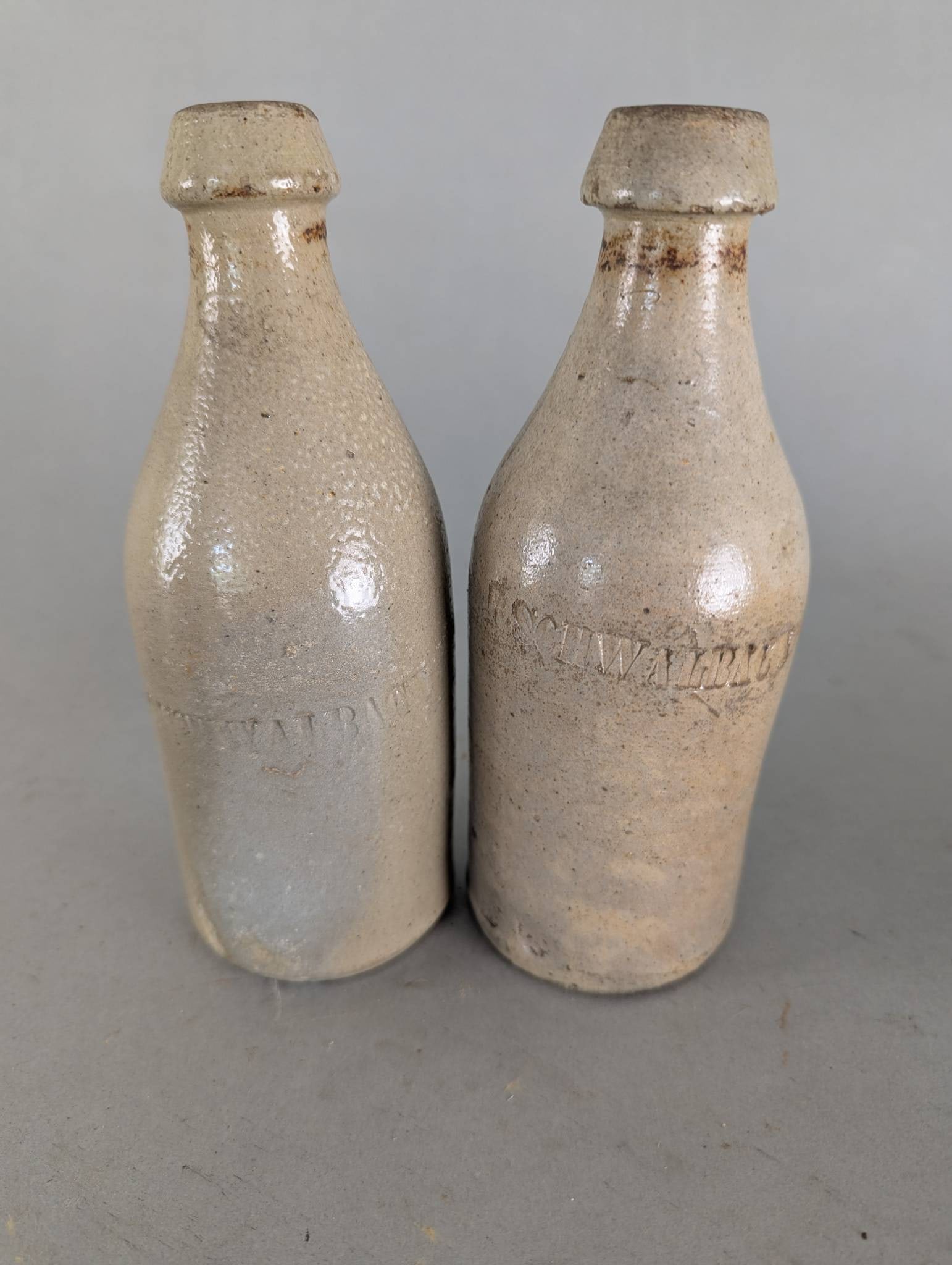 Antique Stoneware Bottles by R Schwalbach (1 of 4)