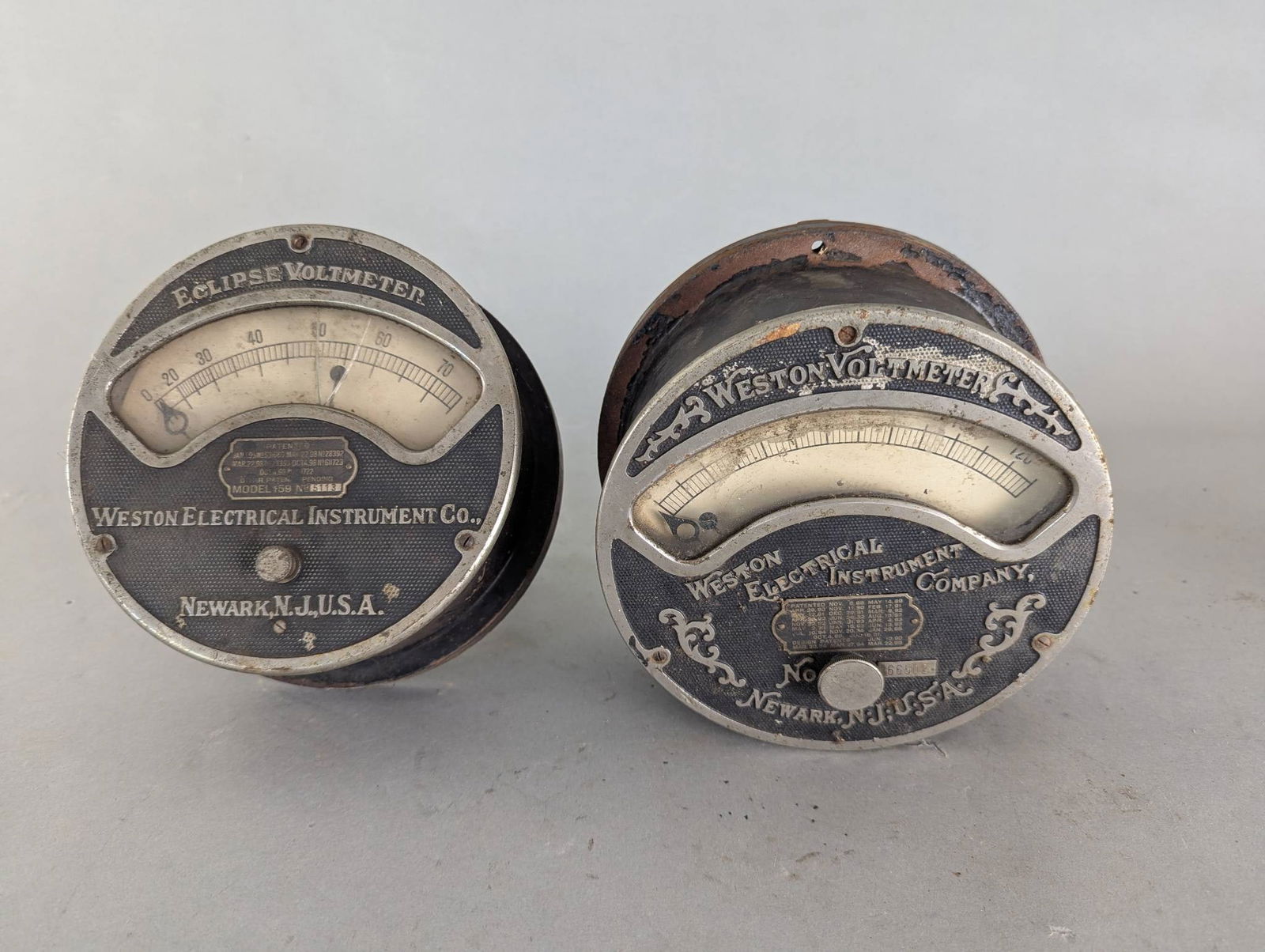 Two Weston Electrical Instrument Co Eclipsed Voltmeters (1 of 7)