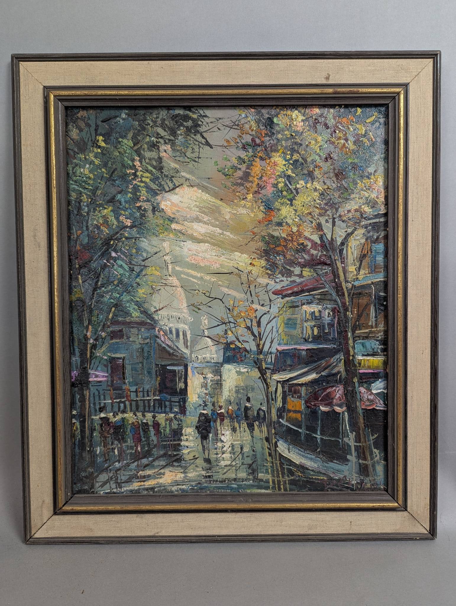 Framed Impasto Oil Painting of Parisian Street Scene (1 of 12)