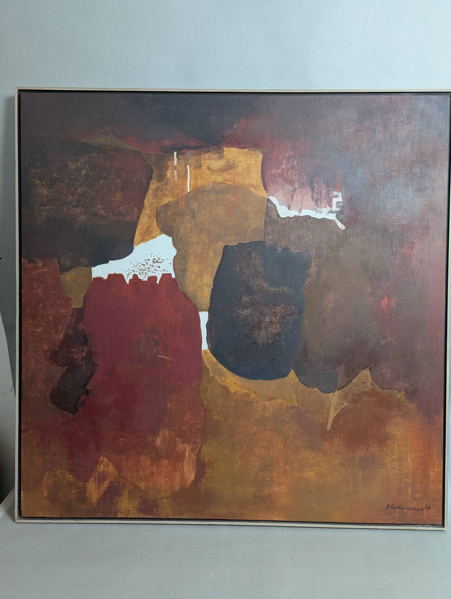 Abstract Acrylic Painting by Anthony Vaiksnoras Signed 1969 (1 of 13)